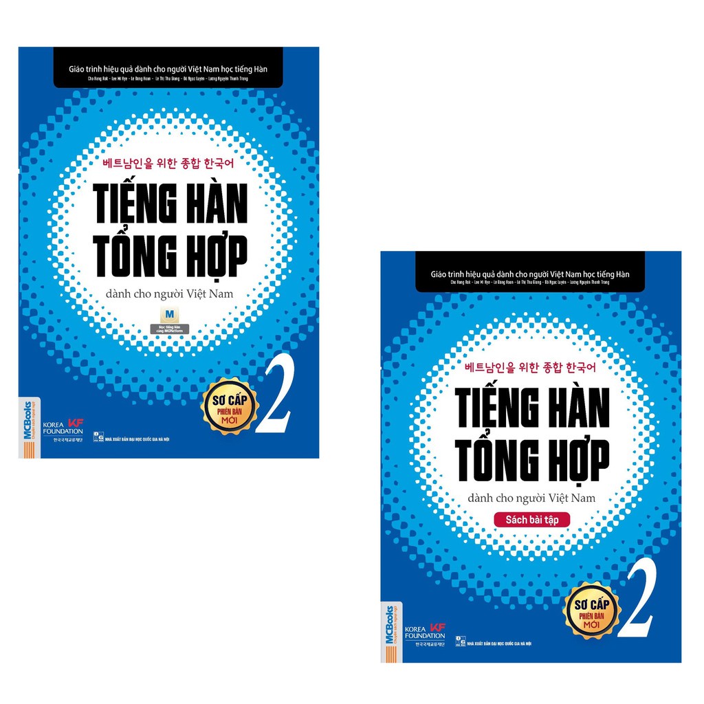 Sách - Combo Tiếng Hàn Tổng Hợp Dành Cho Người Việt Nam Sơ Cấp 2 - Học kèm App (Giáo trình In Trắng đen + SBT) - MC