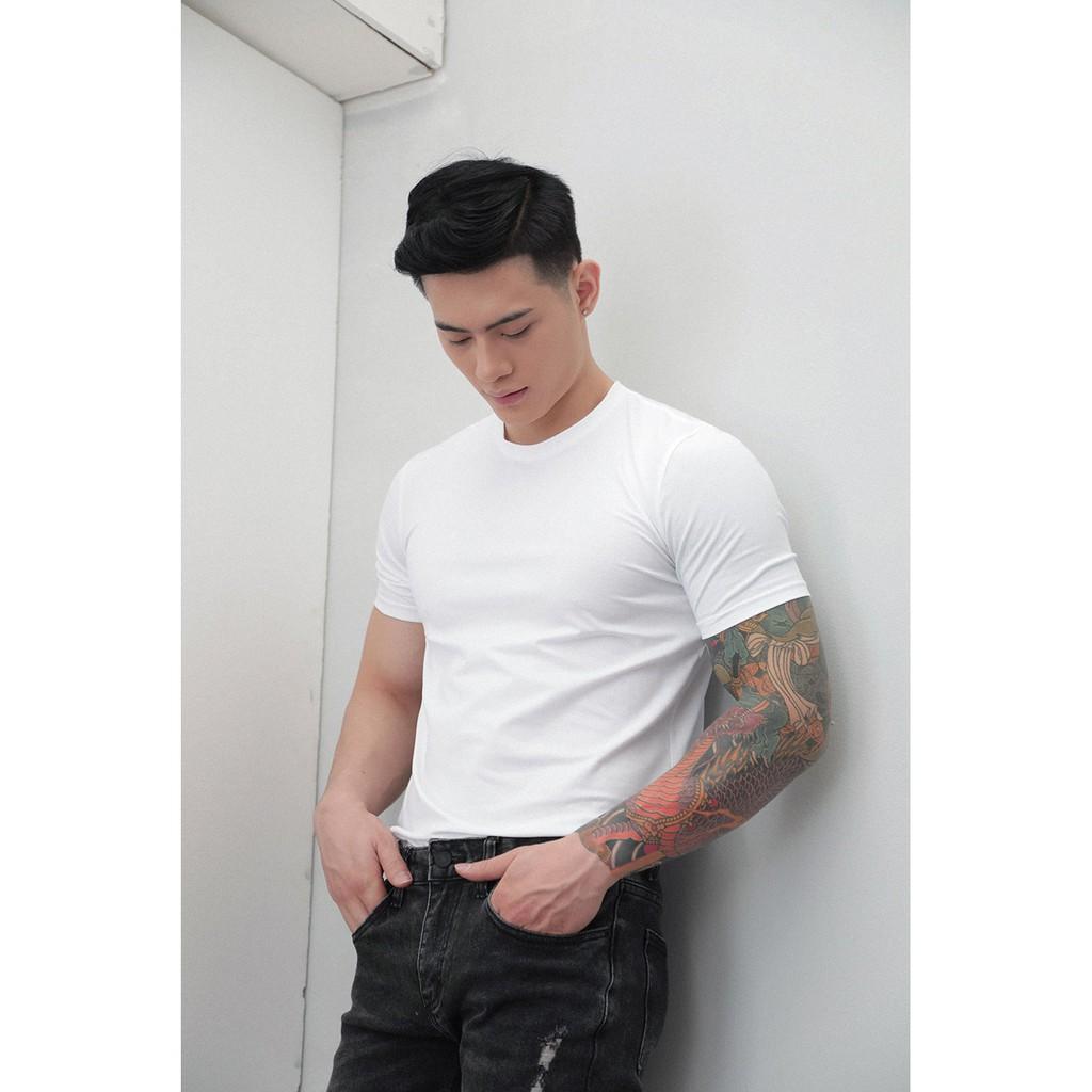 Áo thun trơn thương hiệu Americus Gosani kiểu dáng đơn giản phom body fit