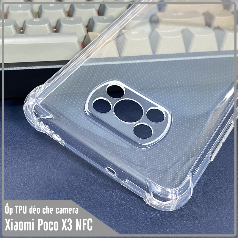 Ốp lưng cho Xiaomi Poco X3 NFC nhựa dẻo TPU trong che camera