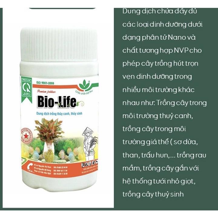 BIO - LIFE DUNG DỊCH TRỒNG THỦY CANH ,CUNG CẤP DƯỠNG CHẤT CHO CÂY TRỒNG THỦY SINH 100ml