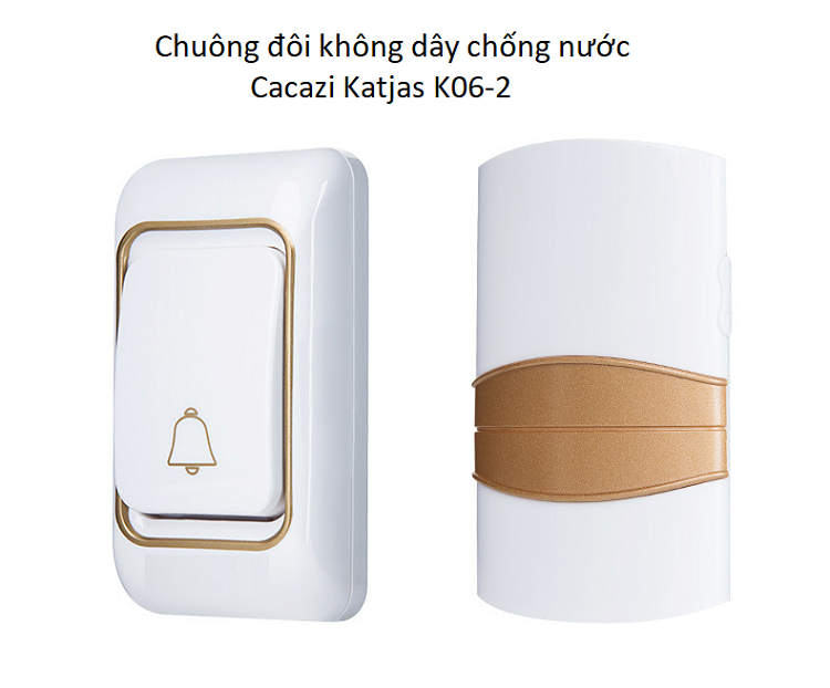 Chuông Cửa Không Dây - Bộ Chuông Cửa Không Dây Chống Nước Cacazi Katjas K06-2