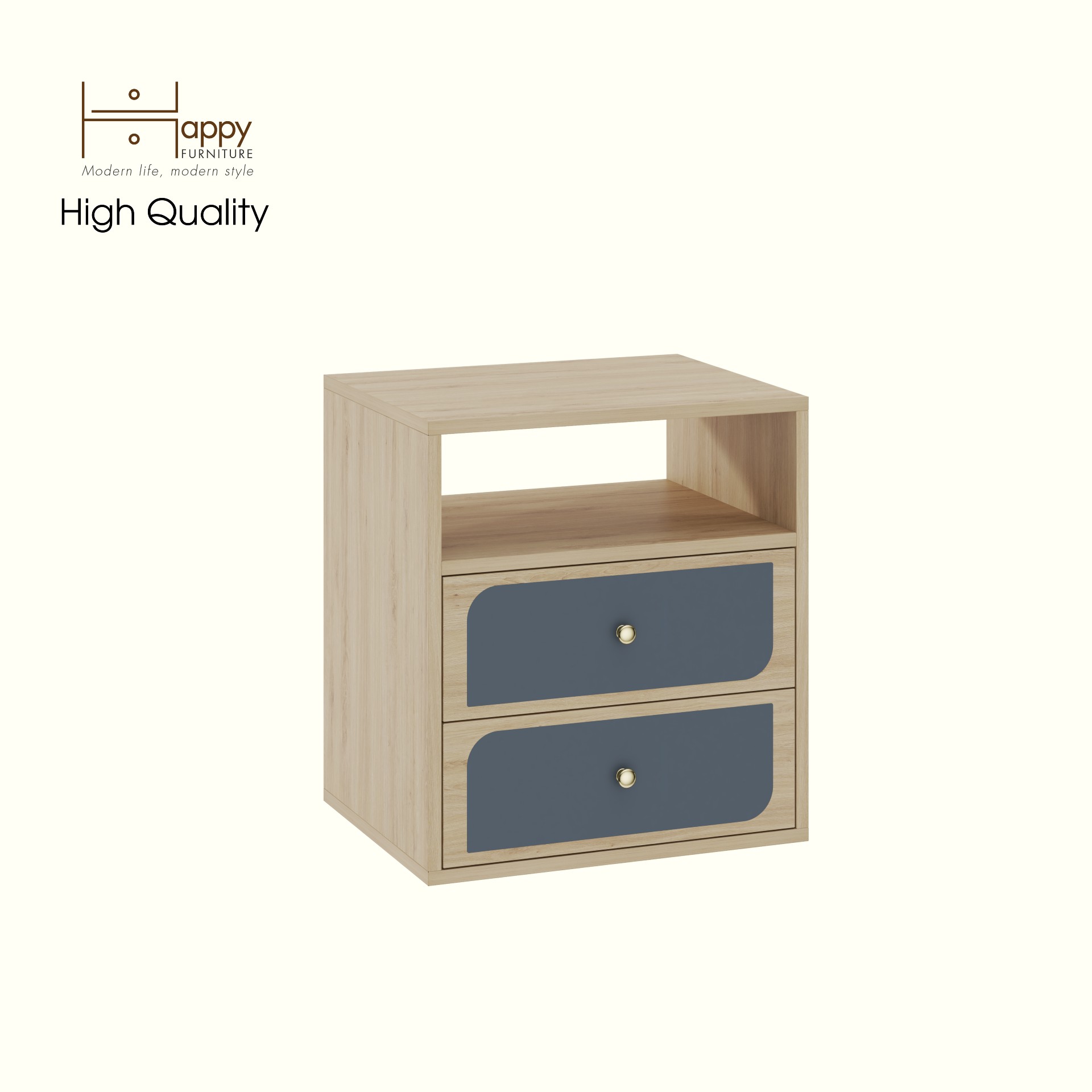 [Happy Home Furniture] BANA, Táp đầu giường 2 ngăn kéo, 50cm x 40cm x 55cm ( DxRxC), THK_120