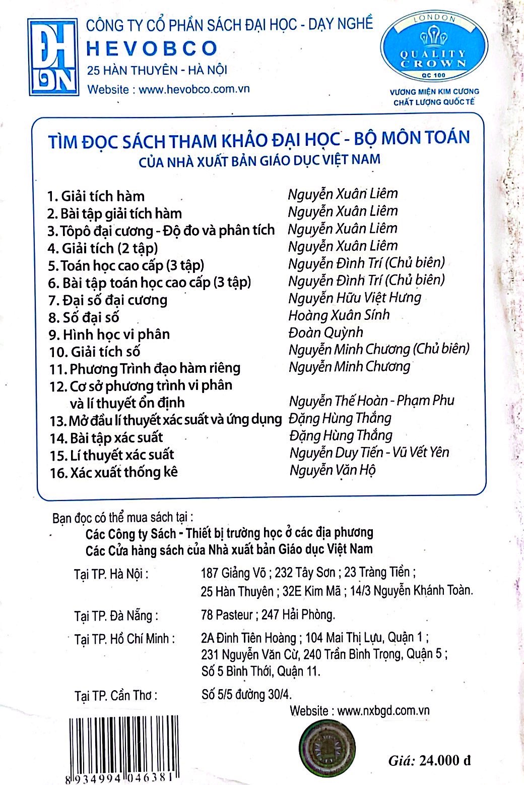 Bài Tập Đại Số Tuyến Tính