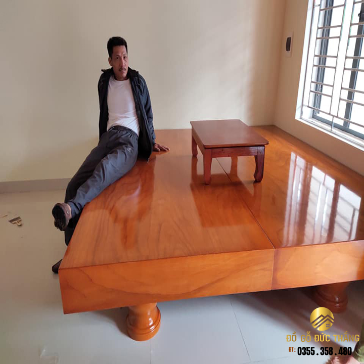 Chiếu ngựa gỗ gõ đỏ nam phi :2m4x2m2x20
