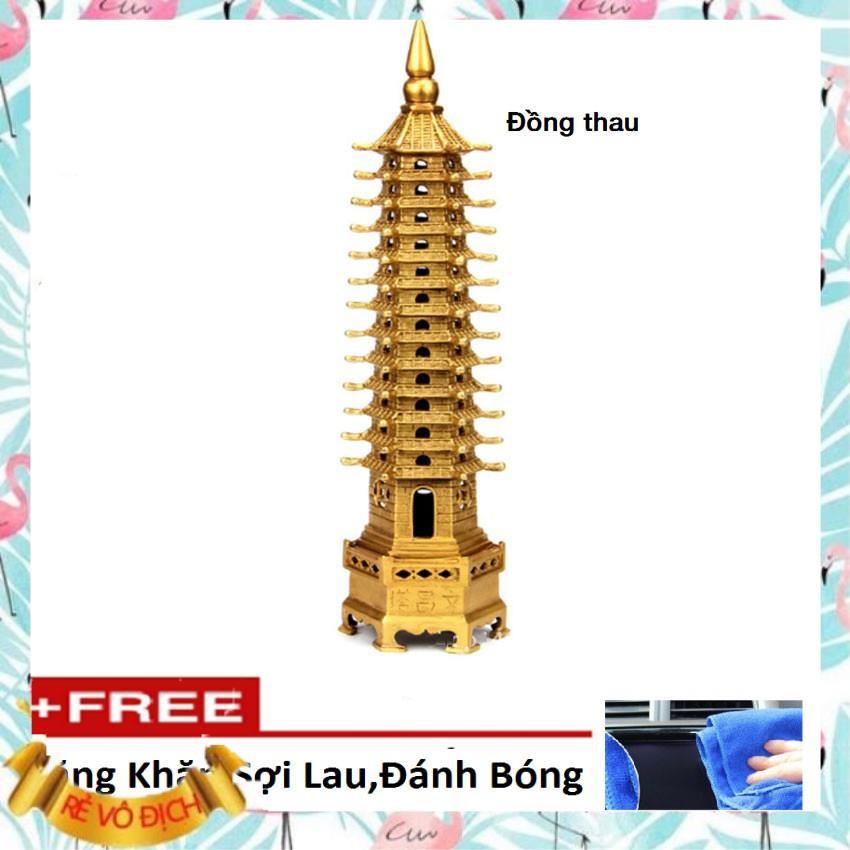 Tháp văn xương ️️ Tháp văn xương bằng đồng 9 tầng cao 17.5cm + 1 khăn lau đa năng- 206571206275