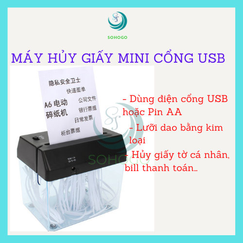 [VIDEO]- Máy cắt giấy cổng USB A5, A6 tự động phù hợp cho gia đình, bill thanh toán tại các cửa hàng- Máy hủy tài liệu văn phòng mini