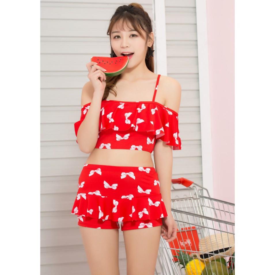 freeship Áo Tắm Xinh Tự Tin Shop Mây AT004 (Đỏ) (bikini đồ bơi)