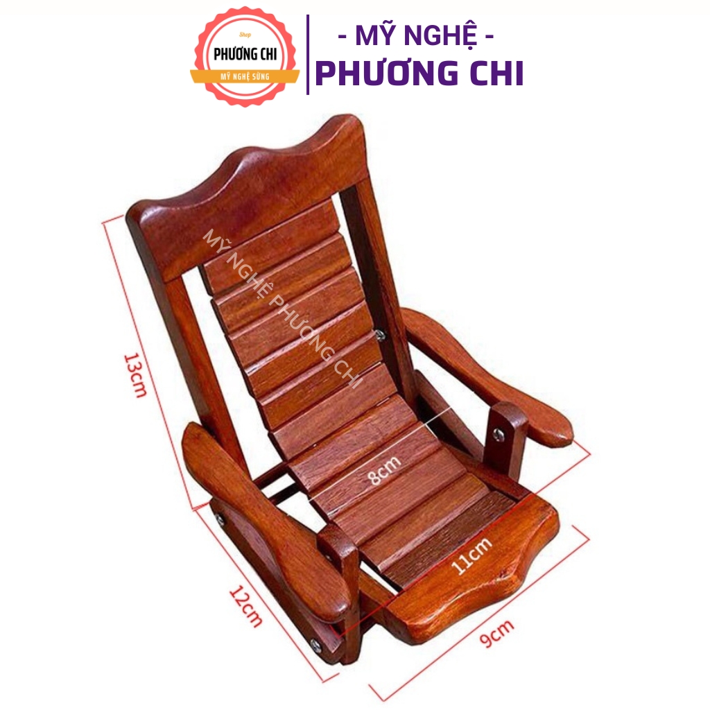 Giá Đỡ Điện Thoại Di Động Hình Chiếc Ghế Làm Bằng Gỗ Trắc Có Thể Gấp Gọn | Mỹ Nghệ Phương Chi