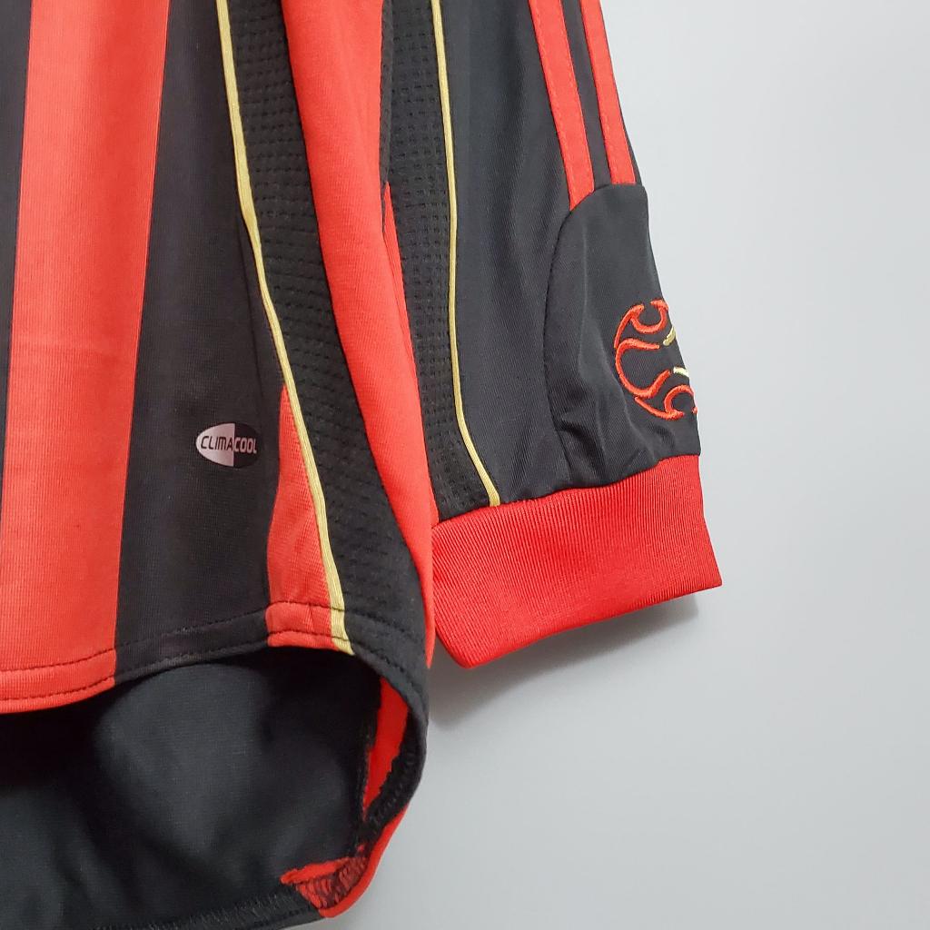 Áo Bóng Đá Retro AC Milan 2006 Dài Tay - Sân Nhà bản cao cấp vải Cotton Polyester