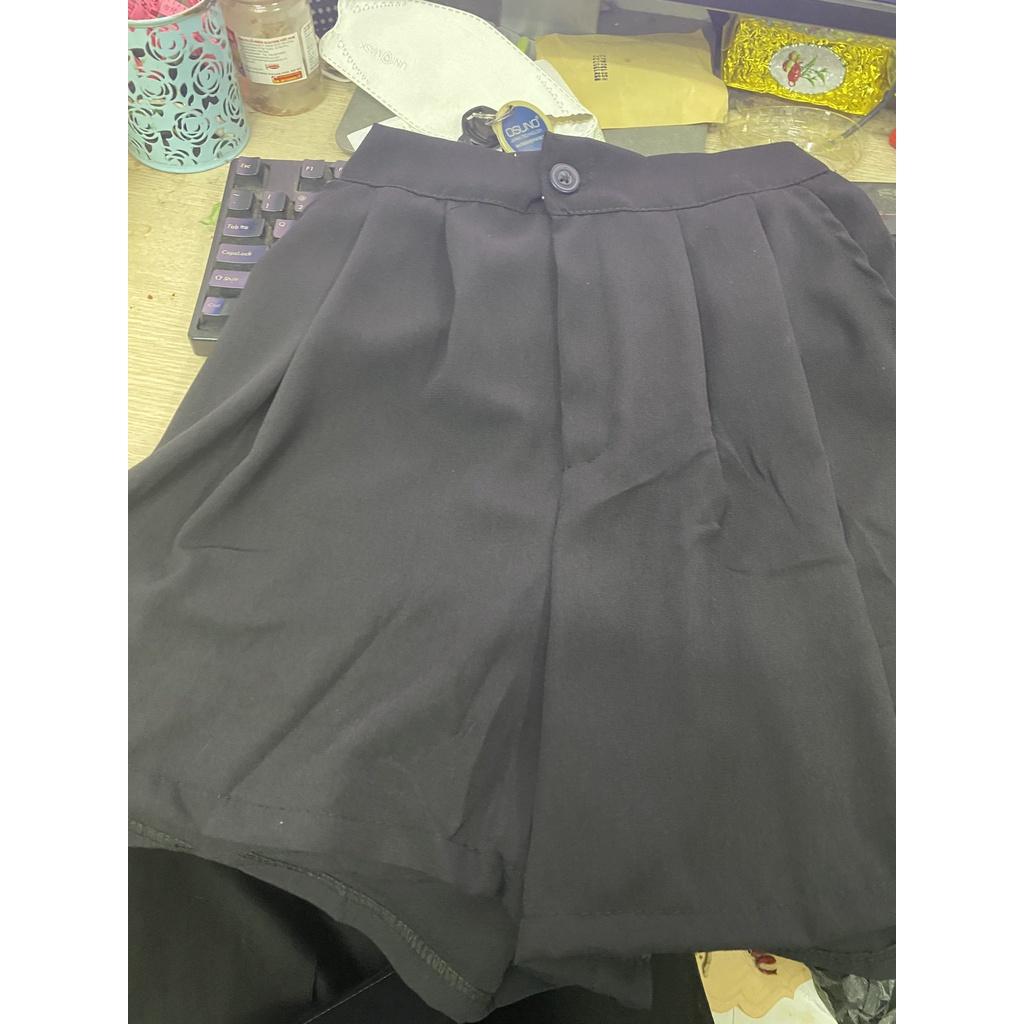 Set sơ mi cộc tay kèm short đũi đen nữ  Nana's House - FREESHIP  Bộ áo tay lỡ khuy cài mix quần đùi suông HOT