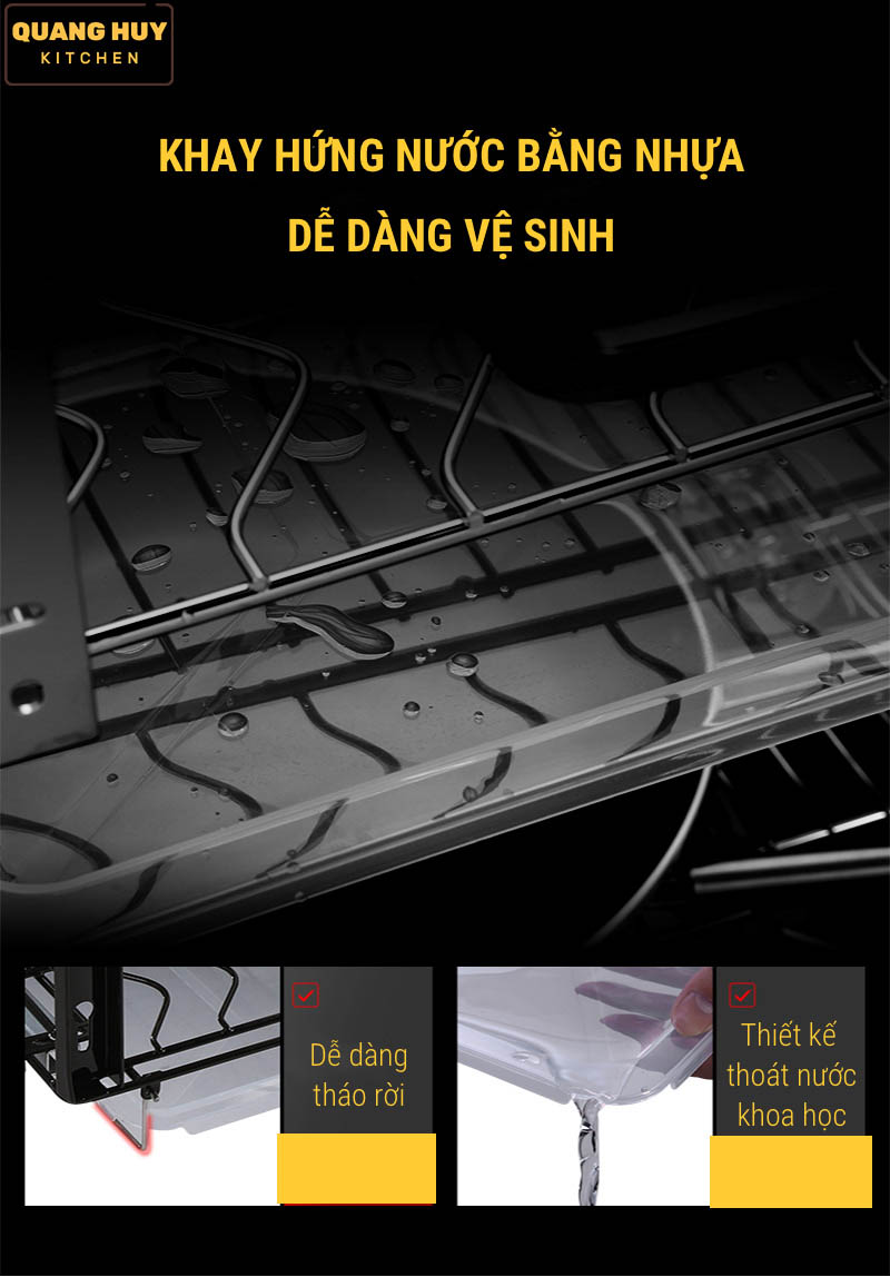Giá bát đĩa tủ dưới inox sơn Nano bảo hành 10 năm không han gỉ thương hiệu Grob