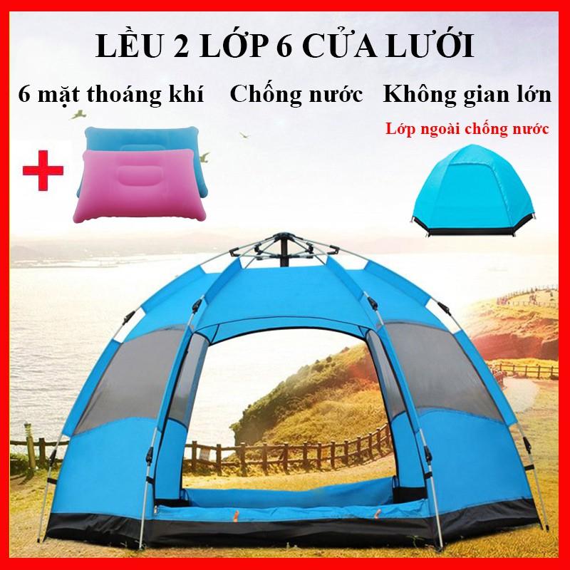 Lều dã ngoại tự bung 4-6 người chống nước chống tia tử ngoại KT 2m*2m TẶNG 2 GỐI HƠI Lều du lịch tự bung