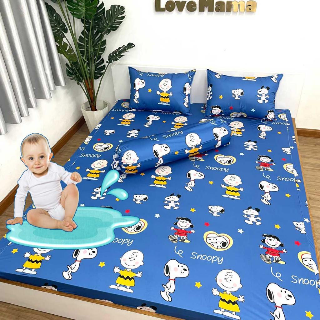 Ga chống thấm Cotton Snoopy không sột soạt, không nóng, mềm mại thoáng mát