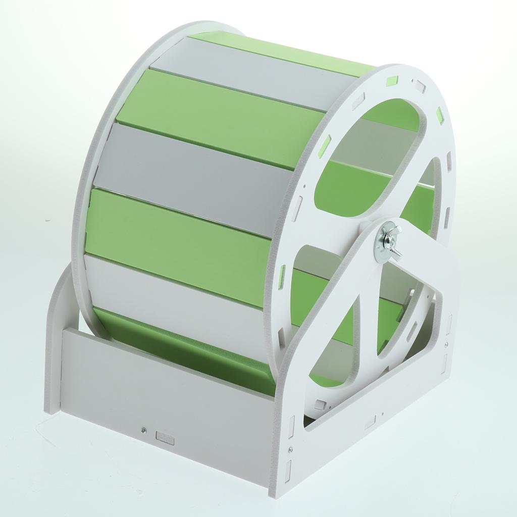 Mouse Wooden Exercise Wheel Silent Hamster Running Wheel Pet Toy Wheel Green
