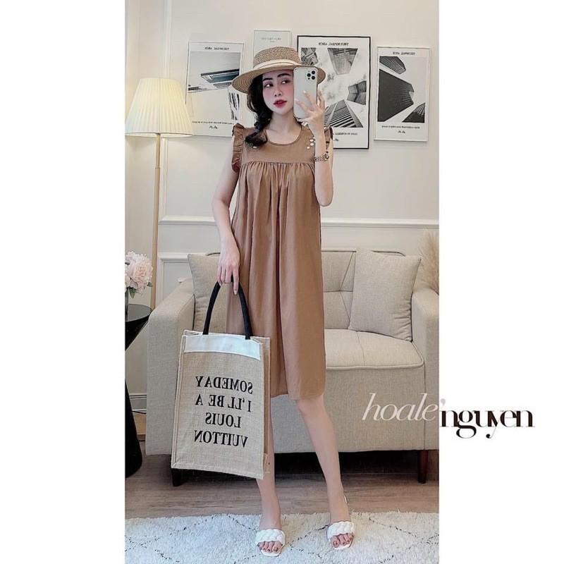 Đầm đũi thêu hoa trước ngực siêu xinh -C