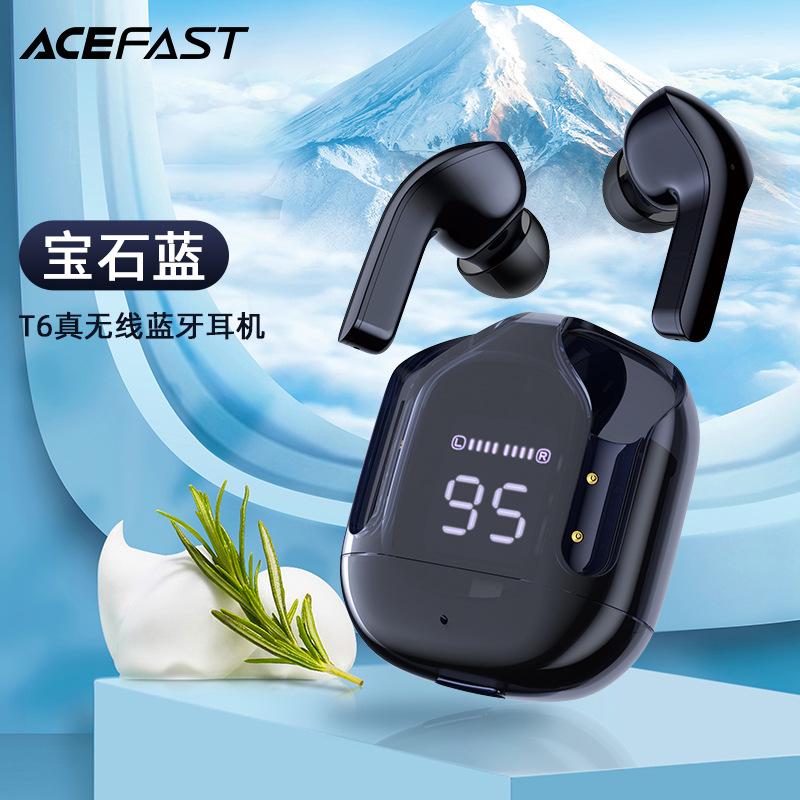Phong cách mới nhất Tai nghe Bluetooth nhỏ màu pha lê ACEFAST ENC tai nghe kẹo thể thao không dây T6 tai nghe trò chơi sạc màu pha lê nhỏ