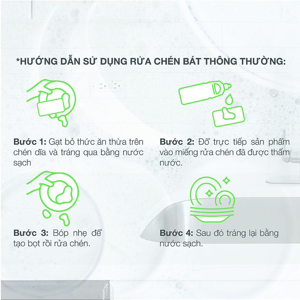 Nước rửa chén đậm đặc Earth Choice hương chanh trà xanh 500ml