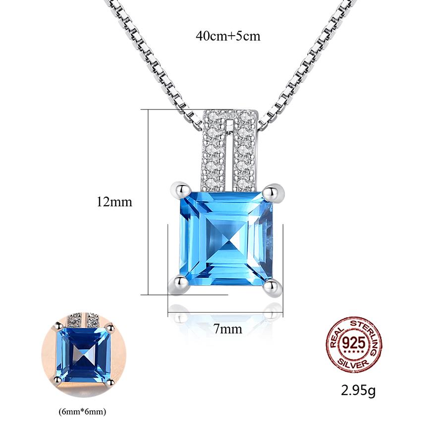 Bộ Trang Sức Bạc Nữ Đẹp Đính Đá Topaz Xanh Cao Cấp 3 Món Bảo Ngọc Jewelry