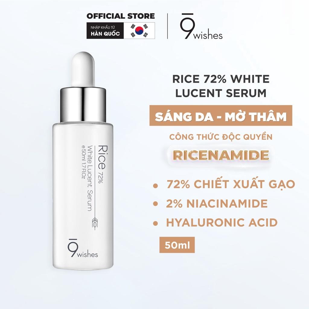 Tinh chất dưỡng gạo 9 Wishes Rice 72% White Lucent Serum Hàn Quốc 50ml