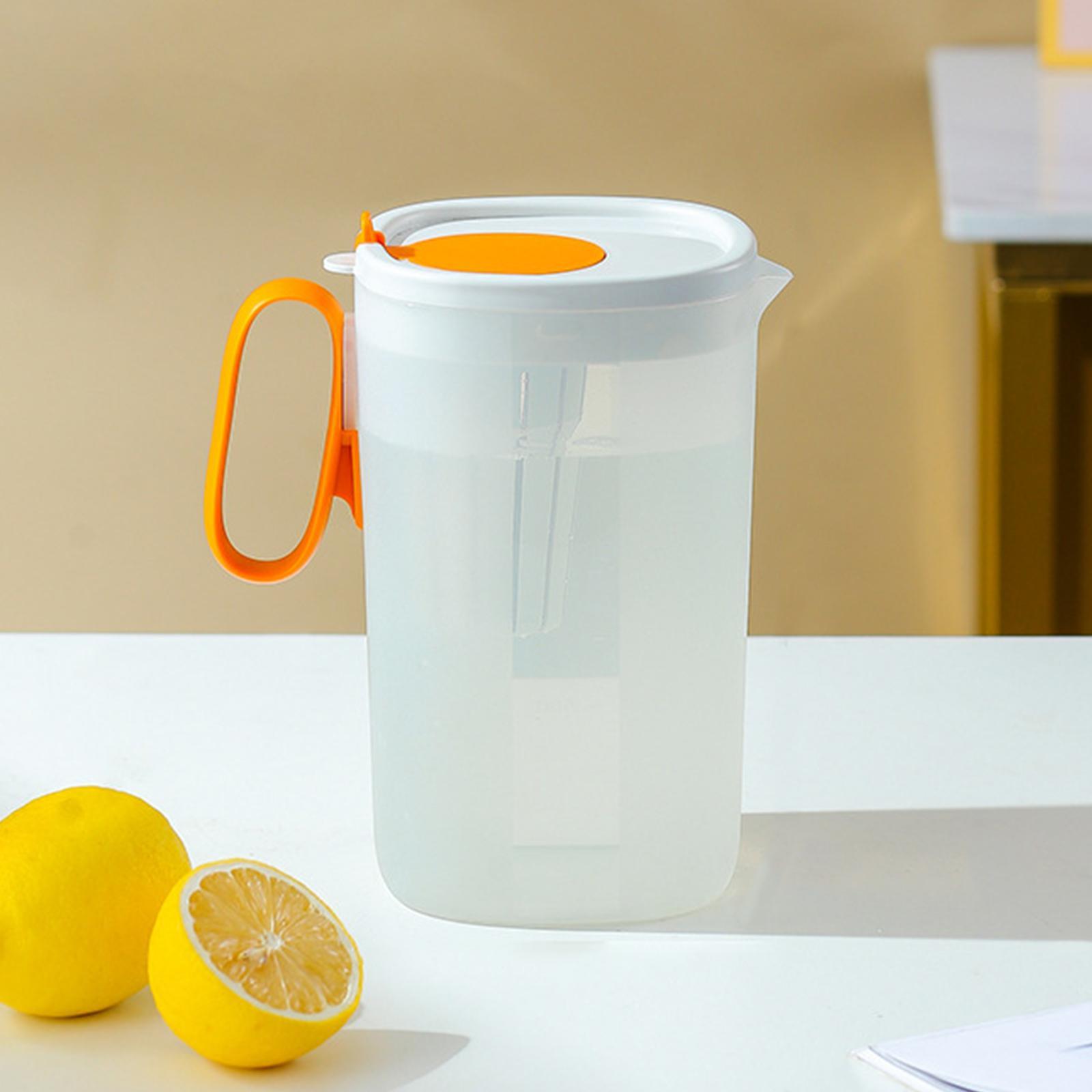 Fridge Pitcher, Water Fridge Pitcher with Lid, Lemonade, Iced Tea, Milk, Cocktails, Beverages Juice Jug, with Tea Filter, 2200ml. Extra Large