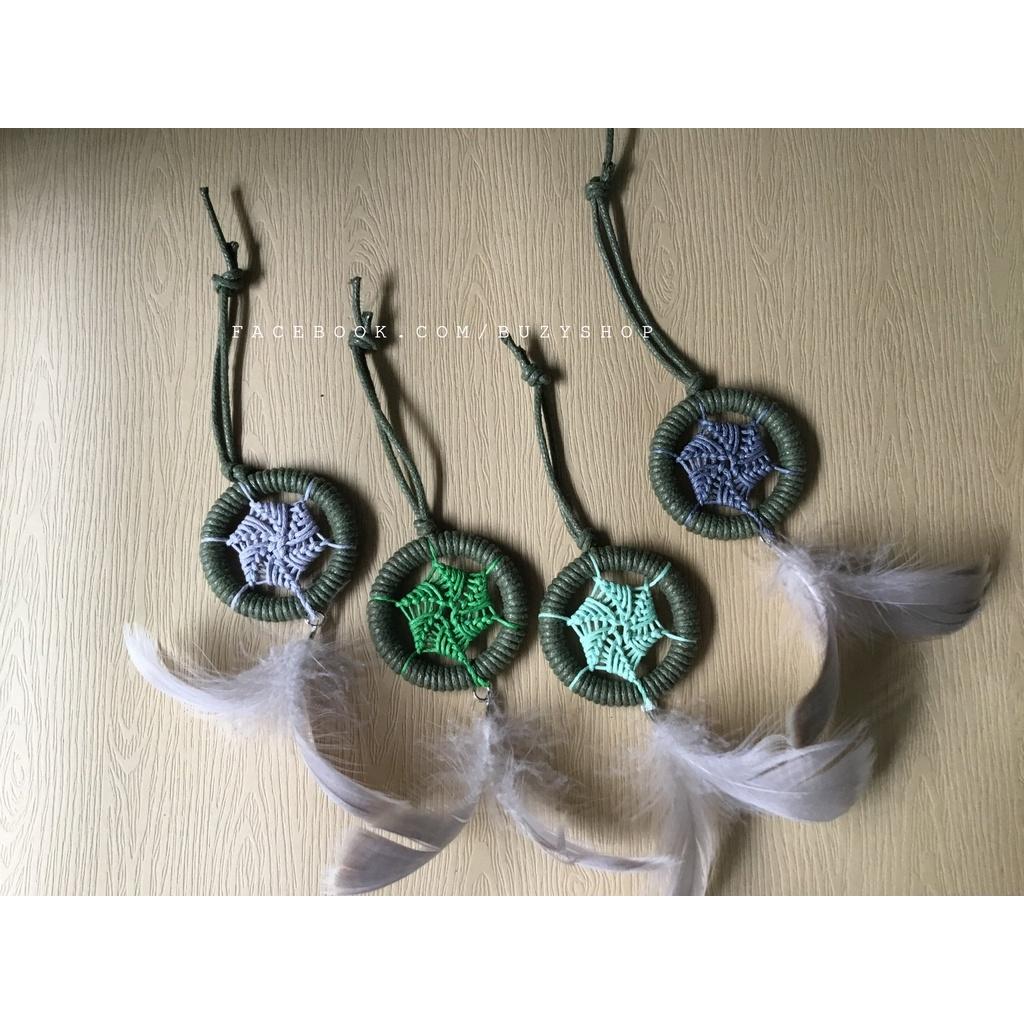 MẪU.3dreamcatcher treo trang trí, làm móc khóa - mẫu shop đan phối 2 màu