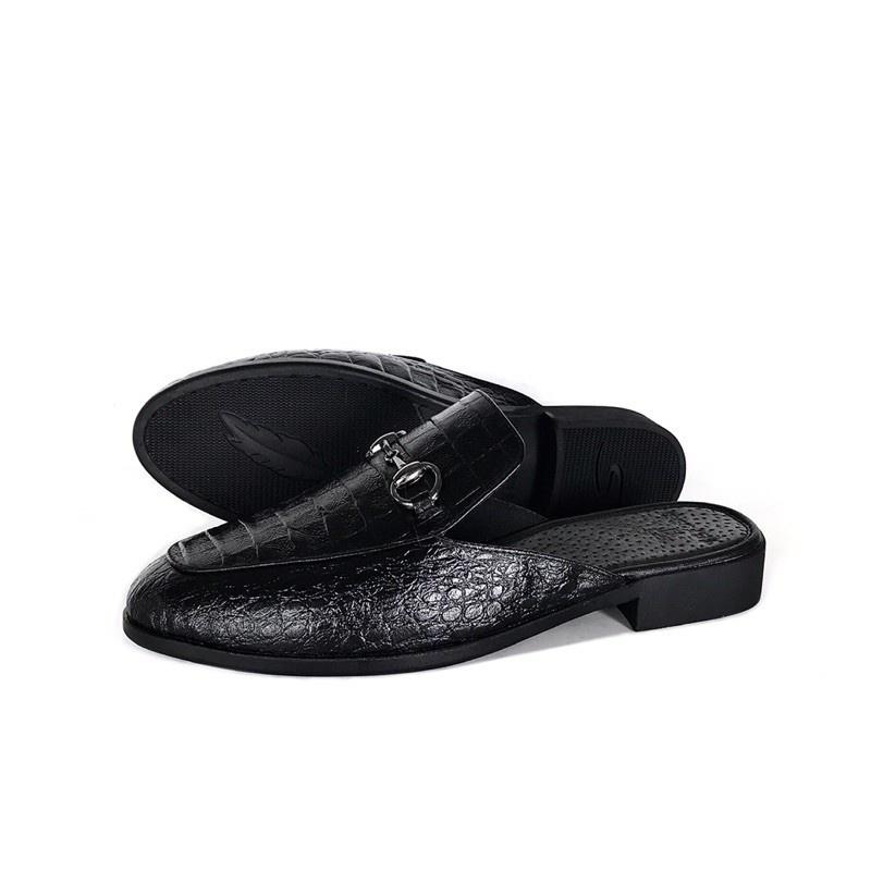 Giày sục da nam vân cá sấu size 38-43 sang trọng lịch lãm 2023