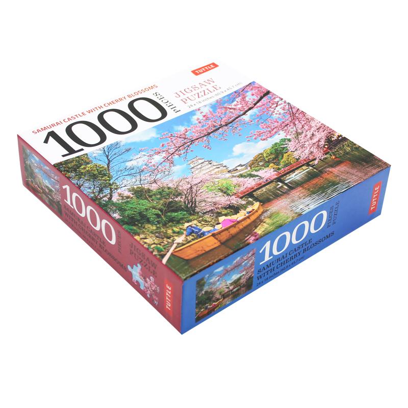 Samurai Castle &amp; Cherry Blossoms - 1000 Piece Jigsaw Puzzle: Cherry Blossoms At Himeji Castle (Finished Size 24 in x 18 in)