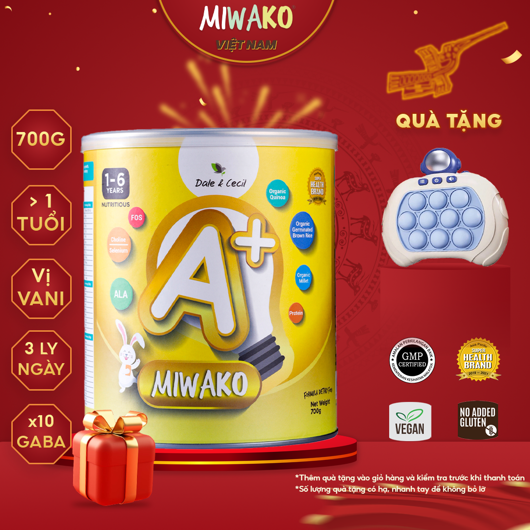 Hình ảnh Sữa Công Thức Hạt Thực Vật Hữu Cơ MIWAKO A+ 700g Vị Vani Hộp 700g - Miwako Việt Nam