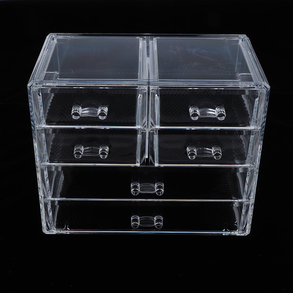 Acrylic Makeup Drawer Organizer Jewelry Nail Art Tools Storage Display Case  6