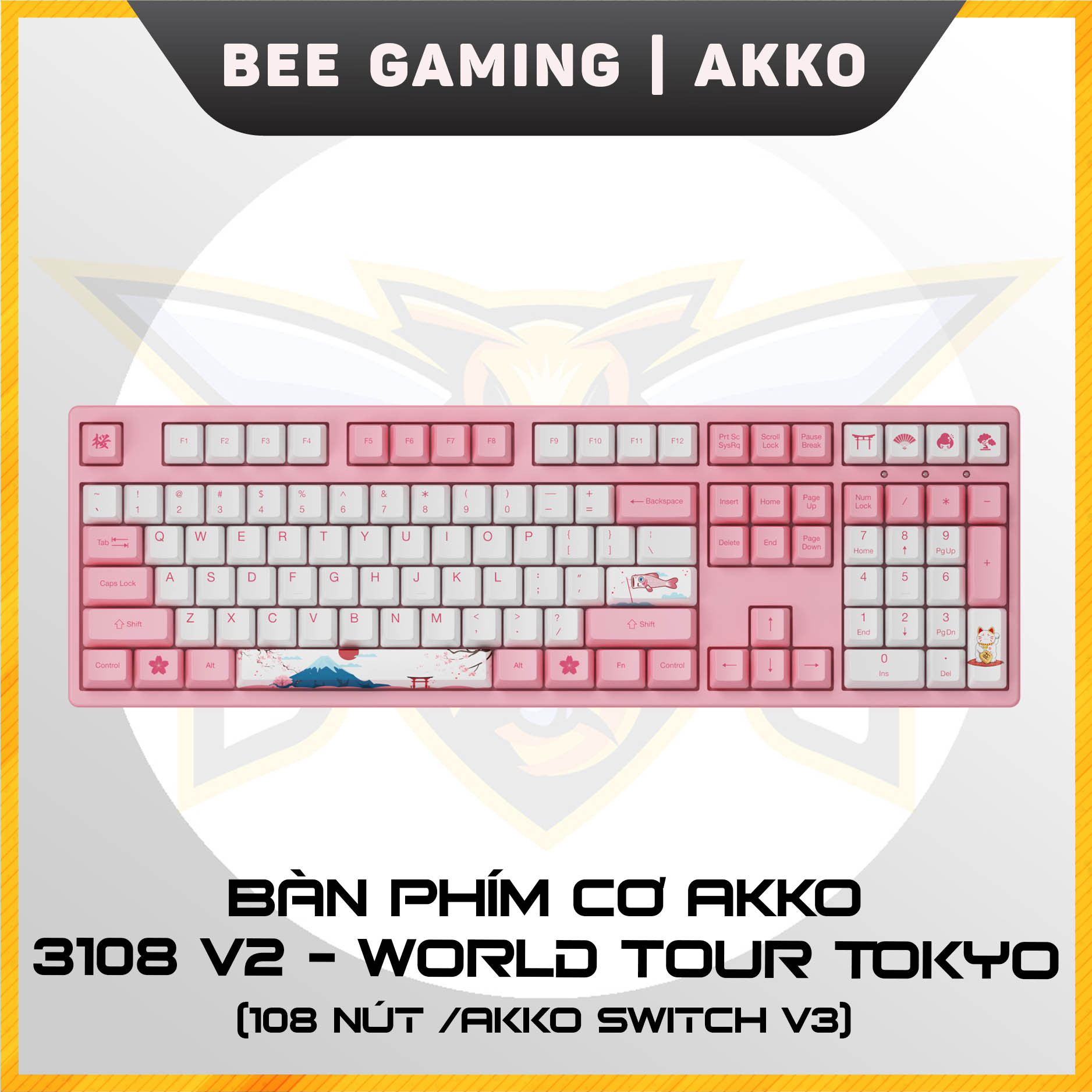 Bàn phím cơ AKKO 3108 World Tour Tokyo (108 nút / AKKO Switch v3) - Hàng chính hãng lỗi 1 đổi 1 trong 12 tháng