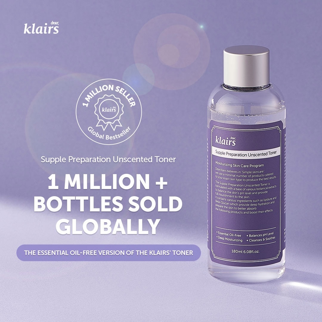 Nước hoa hồng chống viêm không mùi Klairs Supple Preparation Unscented Toner 180ml