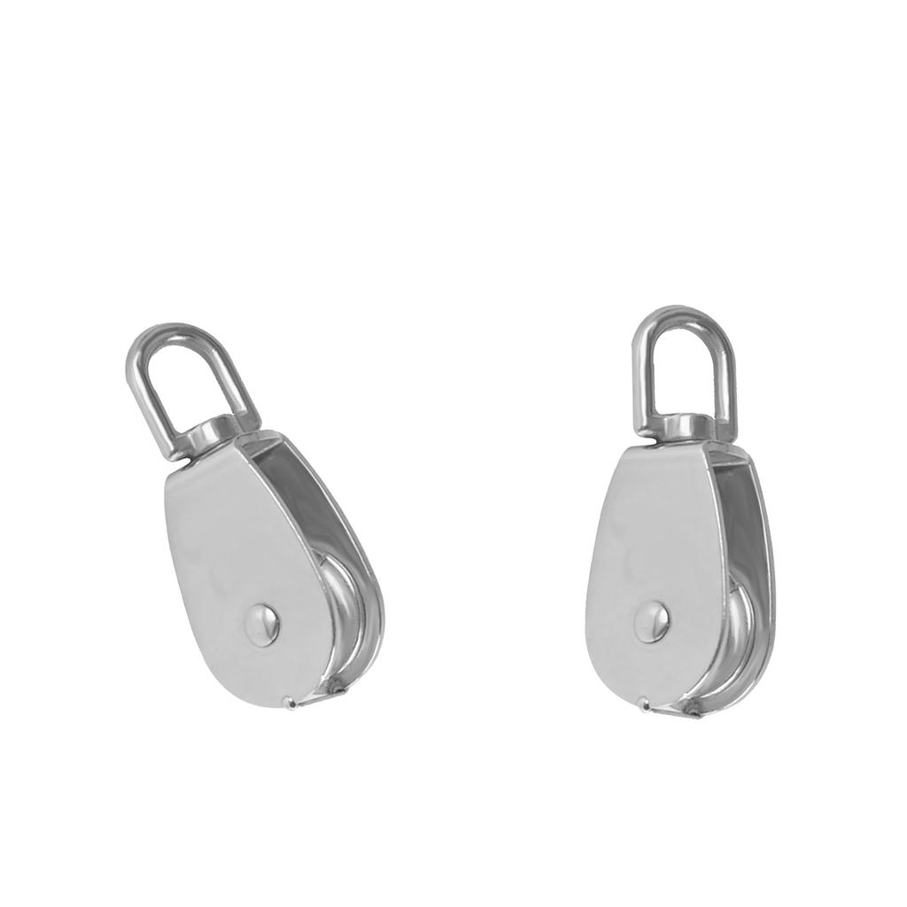 2 Pieces 304 Stainless Steel Swivel Sheave Rigging Pulley Block Heavy Duty