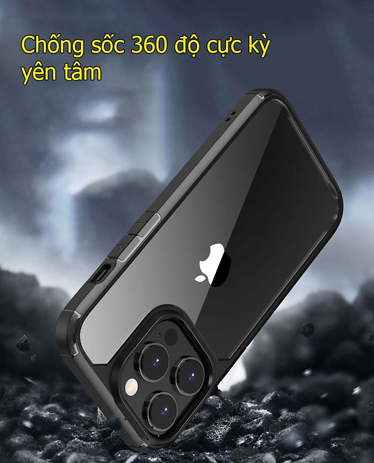 Ốp trong viền tím cho iPhone 14 pro chống sốc cao cấp - hàng chính hãng