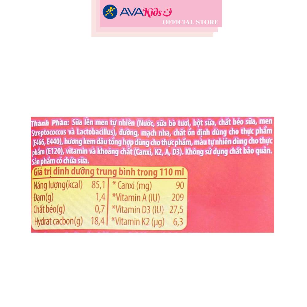 Sữa chua uống tiệt trùng LiF Kun vị kem dâu 110 ml (từ 2 tuổi)