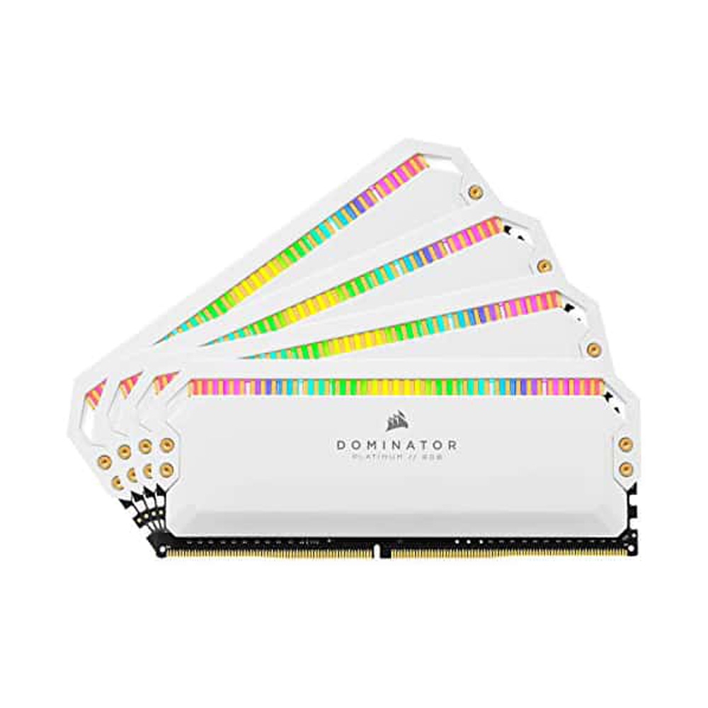Bộ nhớ ram gắn trong Corsair DDR4, 3200MHz 32GB (2x16GB) DIMM, CL16, DOMINATOR PLATINUM RGB Black/White Heatspreader, RGB LED - Hàng Chính Hãng