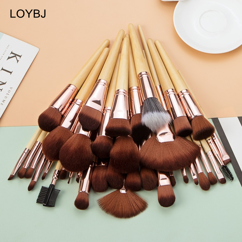 LOYBJ Mới Trang Điểm Bộ Chuyên Nghiệp Cosmeitic Dụng Cụ Cắm Bàn Chải Kem Nền Bột Đường Viền Mắt Lông Mày Bút Kẻ Mắt Mi