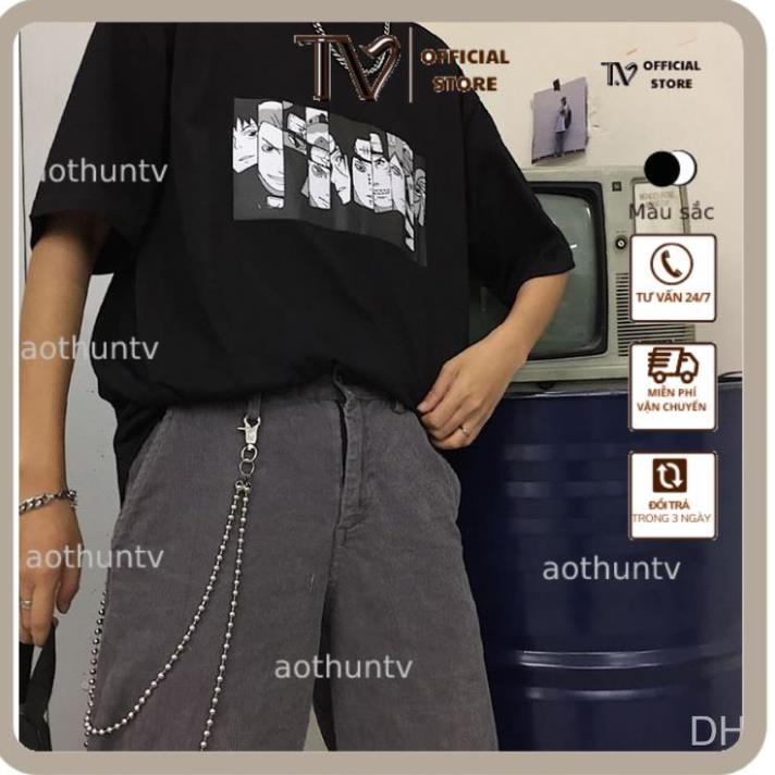 Áo thun nữ TVSTORE Áo phông tay lỡ form rộng NARUTO cotton mát màu trắng đen