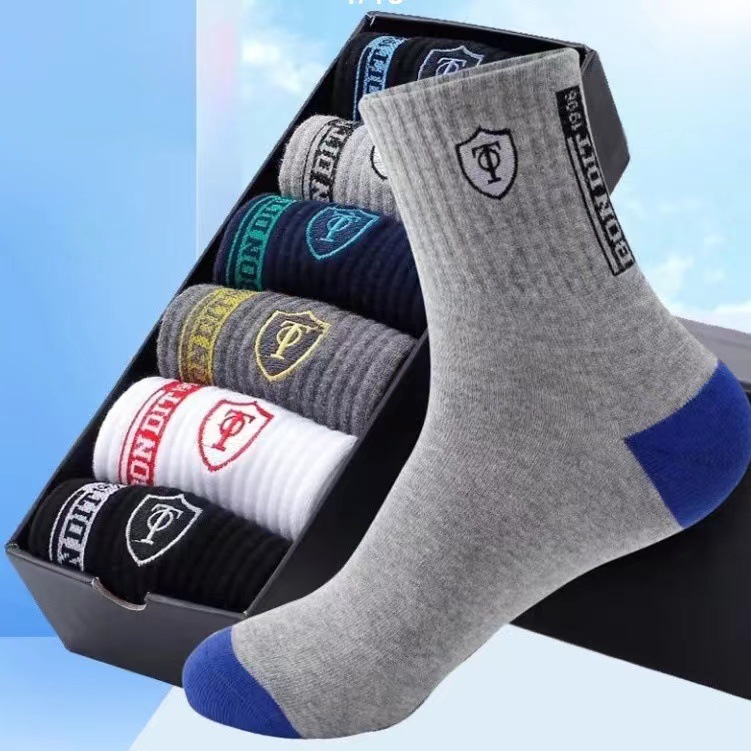 5 đôi tất nam cổ trung Bondit tất mang giày tây cổ chun chắn chắn thấm hút tốt