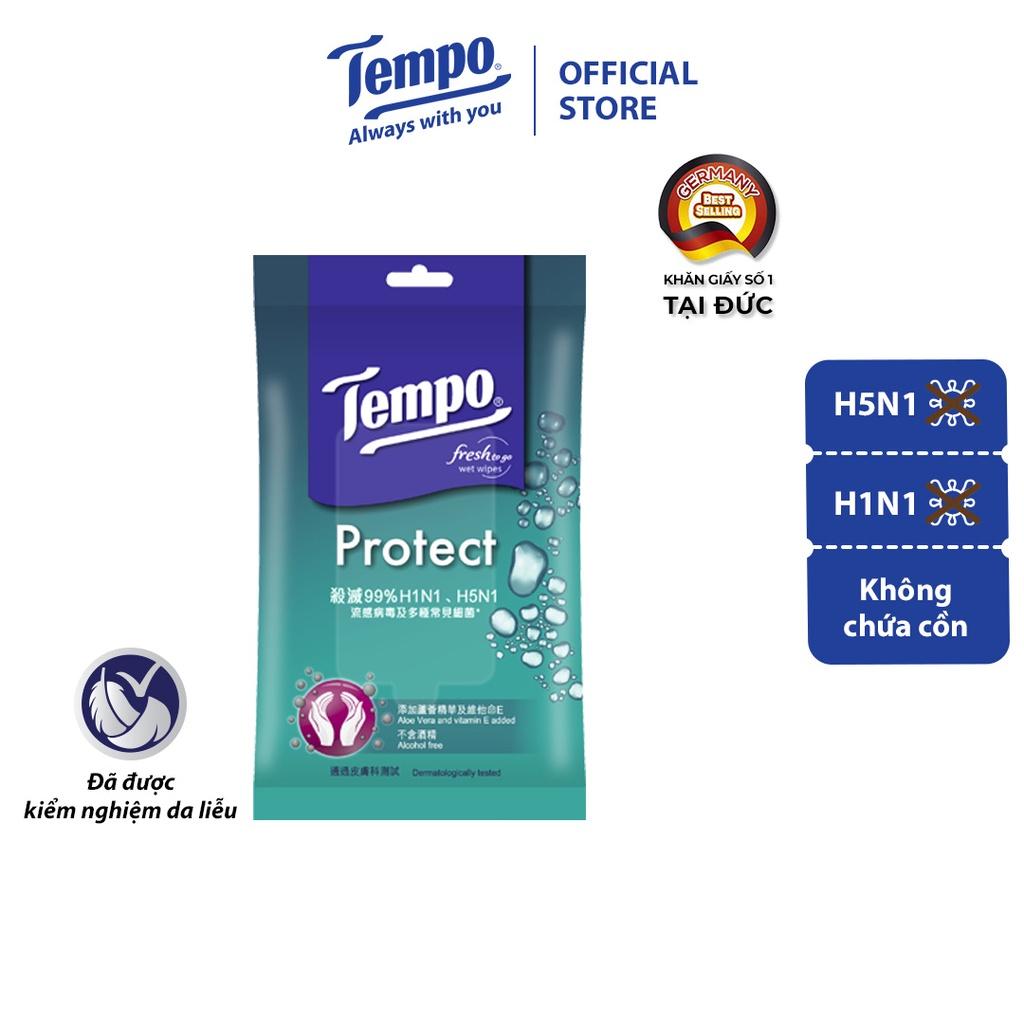 Khăn giấy ướt cao cấp Tempo Wet Wipes - Diệt khuẩn 99% - Thương hiệu Đức