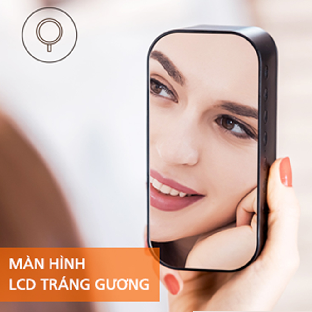 Loa Bluetooth Mặt Gương Kiêm Đồng Hồ Báo Thức HAVIT M3 PLUS (Nghe nhạc USB, thẻ TF, Kết nối Bluetooth 4.2, AUX 3.5 Nghe FM, Báo thức, nhiệt độ) - Hàng chính hãng