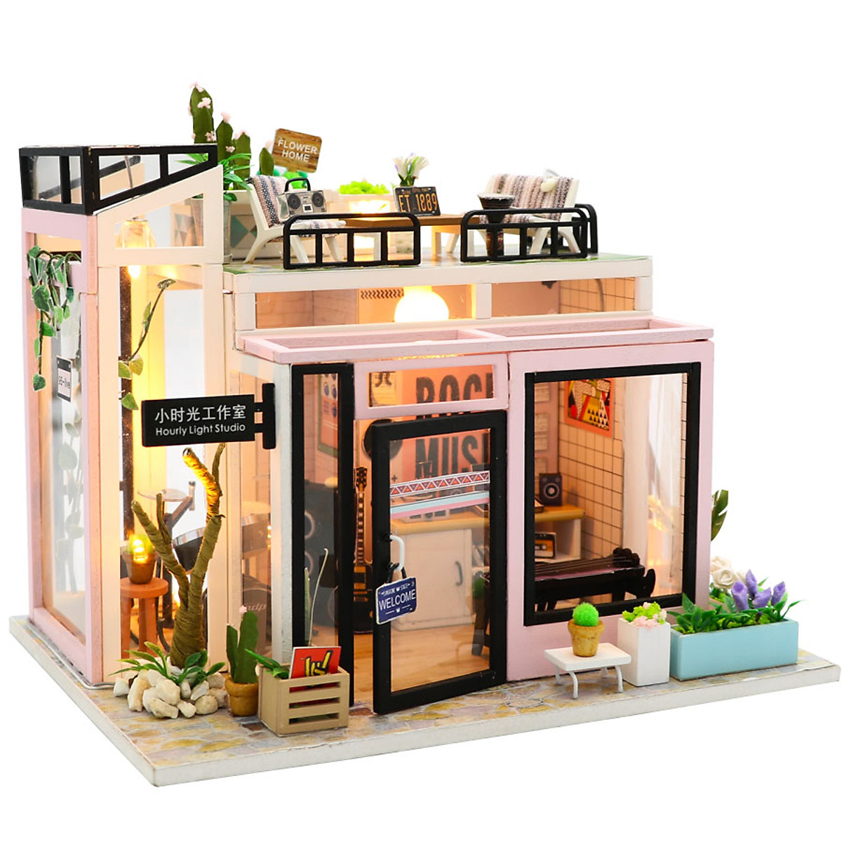 Mô hình nhà gỗ búp bê Dollhouse DIY - M903 Hourly Light Studio