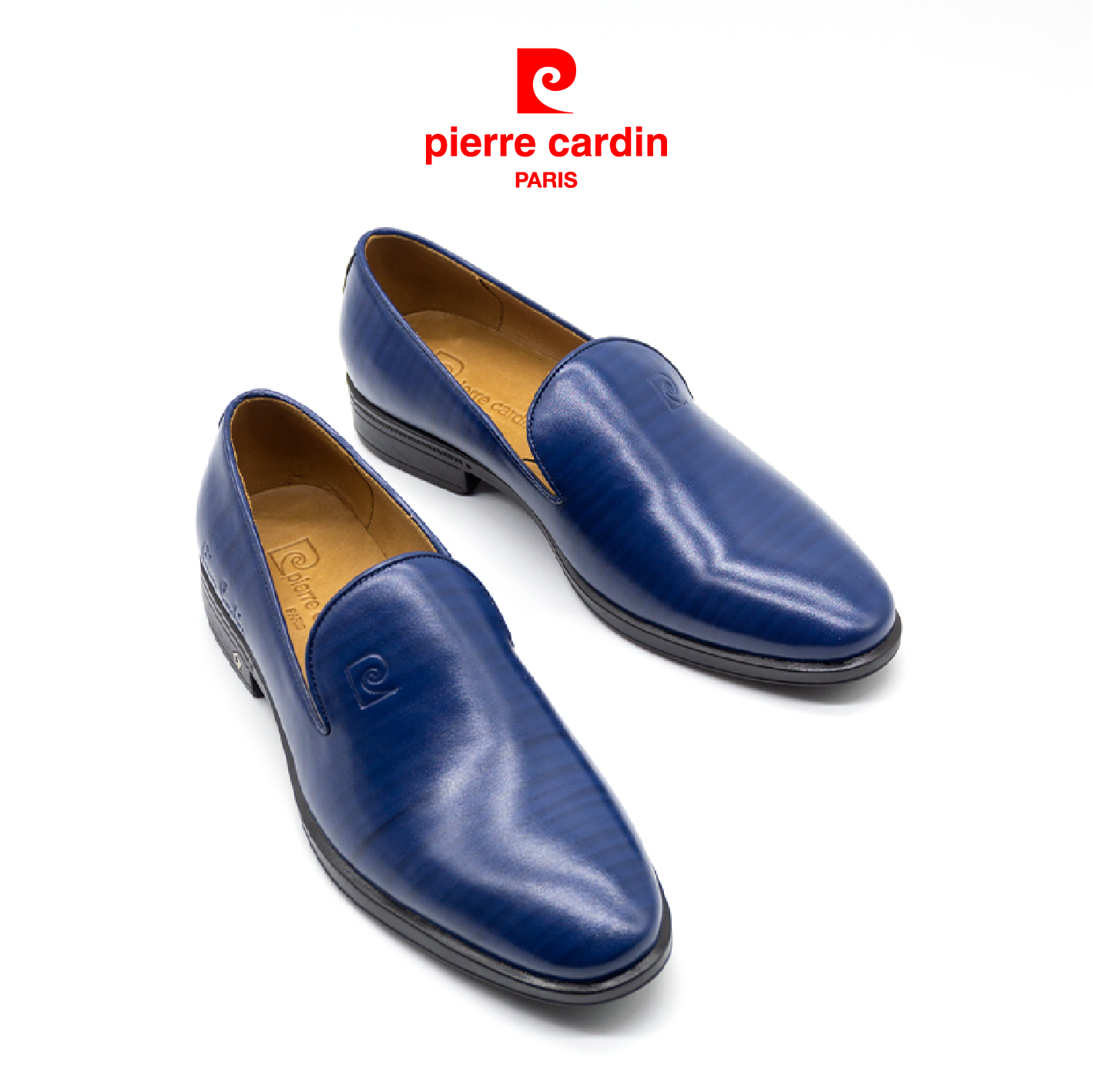 Giày Tây Nam không dây Pierre Cardin da bò PCMFWL 730 - Xanh Navy