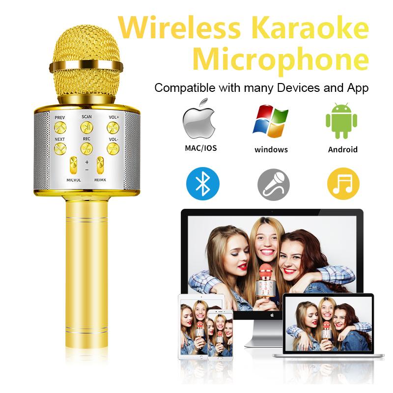 Micro karaoke Không Dây bluetooth,trợ ghi âm,chất lương cao,loa hát kết nối các thiết bị bluetooth chuyên nghiệp