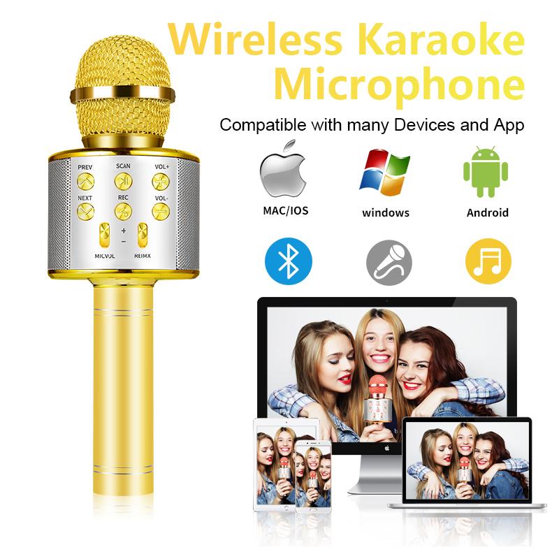 Micro karaoke  Không Dây bluetooth,trợ ghi âm,chất lương cao,loa hát kết nối các thiết bị bluetooth chuyên nghiệp