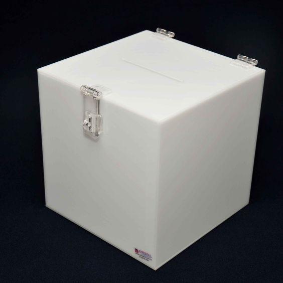Acrylic Thùng phiếu, hòm phiếu, hòm bốc thăm, hòm từ thiện mica, nhiều kích thước, nhiều màu sắc ,micasaigon , Acrylic . - Xanh dương