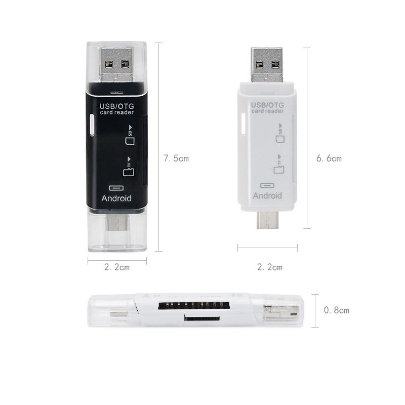 Đầu đọc thẻ OTG 5 trong 1 tốc độ cao USB 2.0 tiện dụng