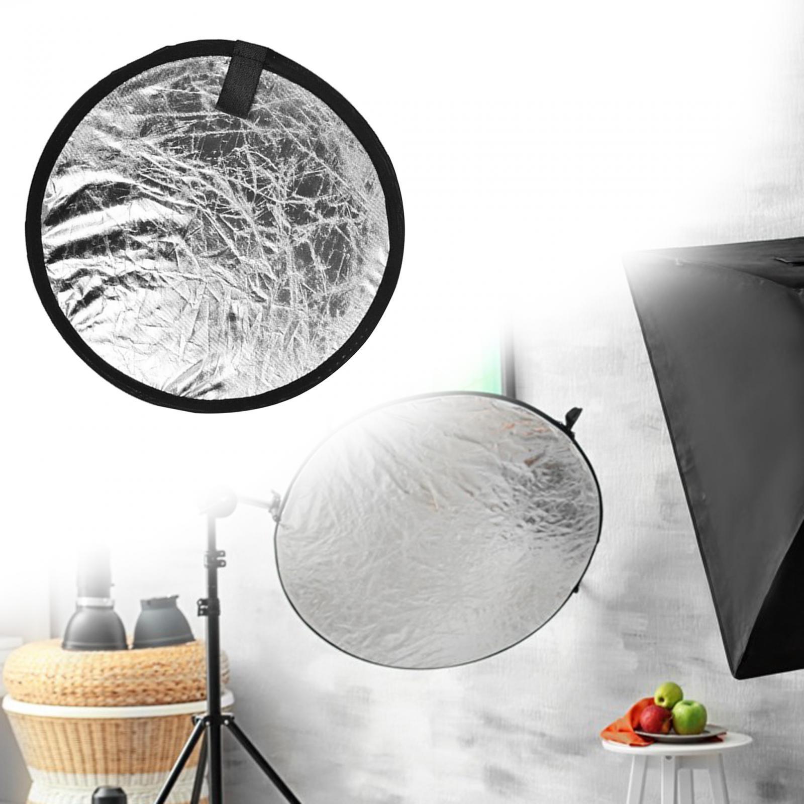 Light Reflectors Board Photography Reflector, Round High Quality 60cm Photo Reflector Light Diffuser for Outdoor, Photography