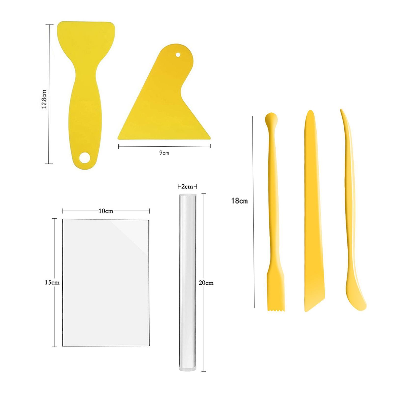 8x Polymer Clay Tools Pottery Clay Sculpting Tools Acrylic Clay Roller and Acrylic Sheet Clay Backing Board Modeling Clay Tools for Ceramics