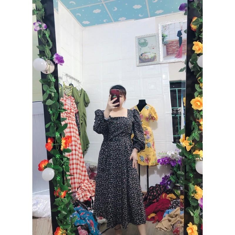 Đầm Bigsize cổ vuông tay dài