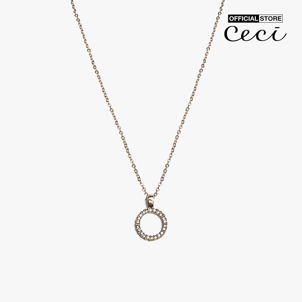 CECI - Dây chuyền nữ mặt vòng tròn đính đá thời trang CC4-01000049-27